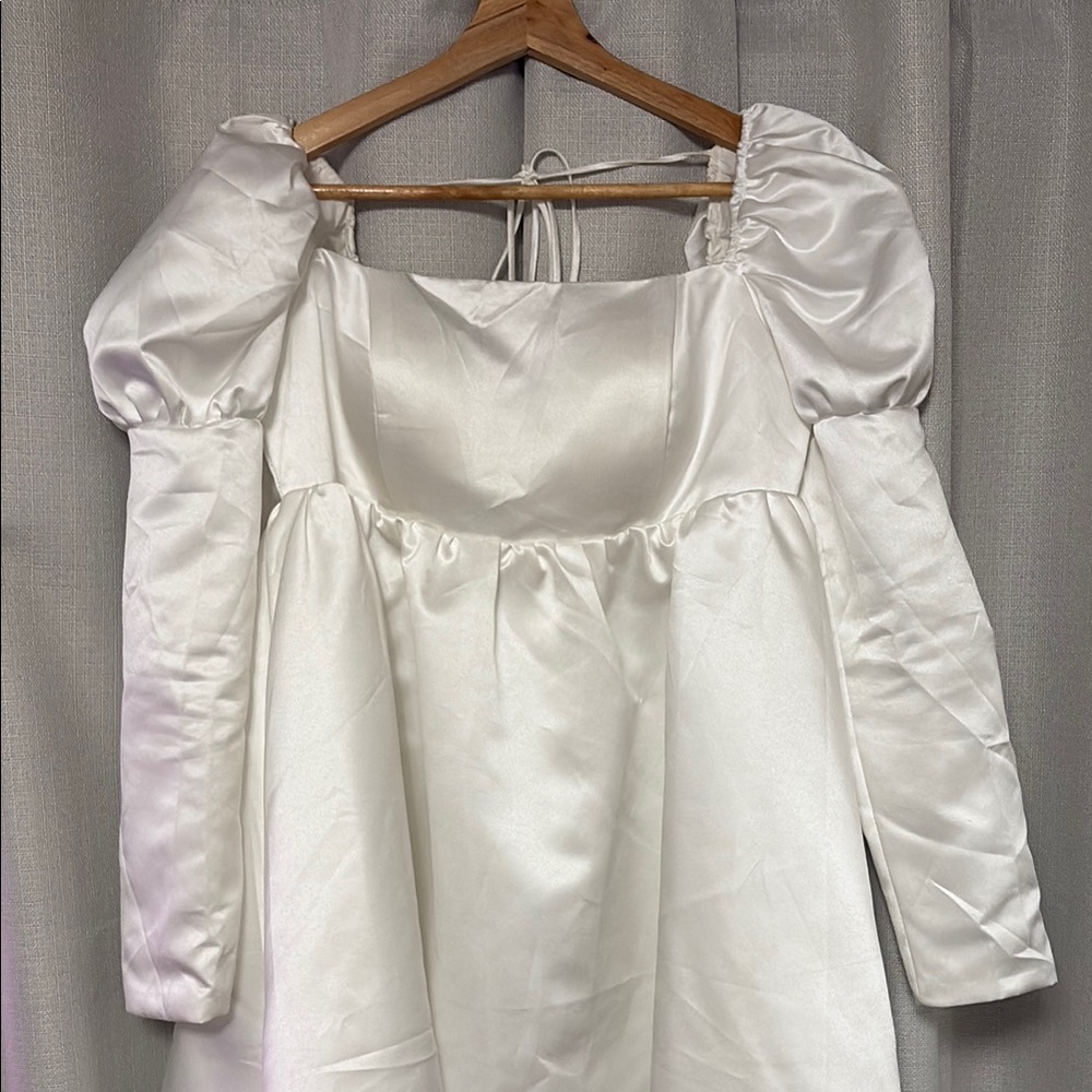 Amazon White Puff Sleeve Wedding Dress